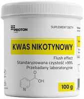 Proton Labs KWAS NIKOTYNOWY 100g FLUSH EFFECT Niacyna Witamina B3 Pure 99%+