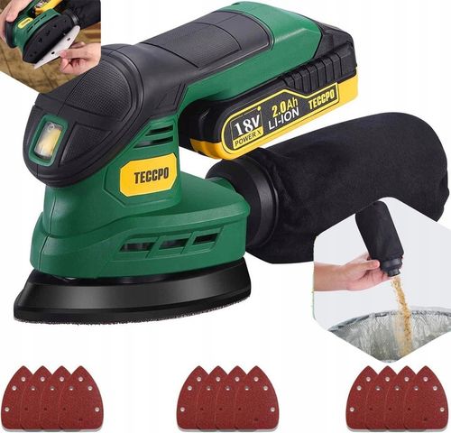 SZLIFIERKA MIMOŚRODOWA OSCYLACYJNA AKUMULATOROWA 2.0mAh 18V Bezpyłowa TECCP na Arena.pl