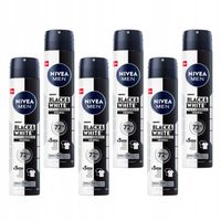 NIVEA MEN Black White Antyperspirant w sprayu męski pod pachy 72H 200ml x 6