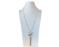 Piękny naszyjnik stalchirurgiczna Łabędź z chwostem cyrkonie kolor złoty