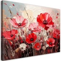 Obraz do salonu sypialni jak malowany, Polne różowe czerwone 60x40