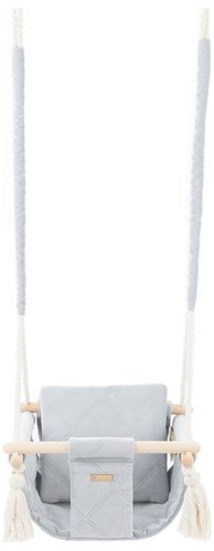 Welurowa huśtawka dla dziecka z poduszką (srebrny) na Arena.pl