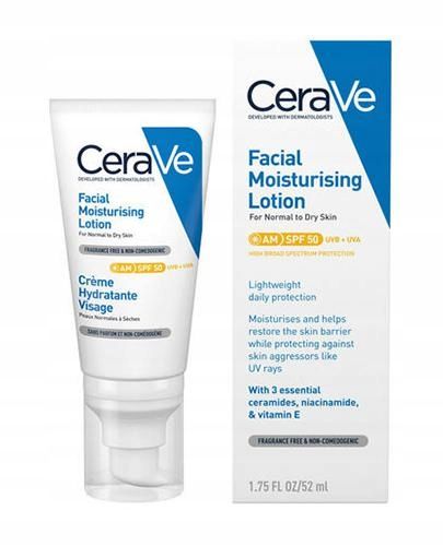 Cerave Nawilżający krem do twarzy SPF50 52ml zdjęcie 1