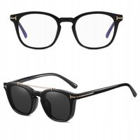 2w1 Okulary CLIP-ON Zerówki oprawki KOMPUTERA + NAKŁADKA PRZECIWSŁONECZNA