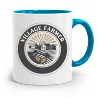 Dla Rolnika Kubek Błękitny Village Farmer Prezent Z Nadrukiem Ze Zdjęciem