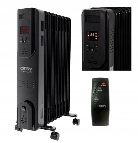 Grzejnik Olejowy LED z pilotem 11 żeberek Olejak 2500W Czarny Camry na Arena.pl