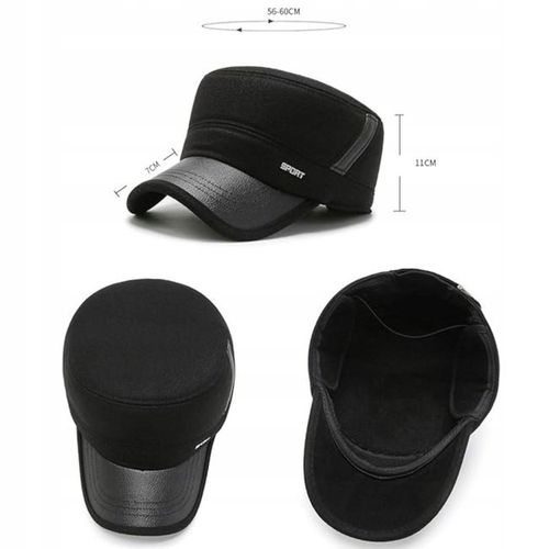 ZIMOWA CZAPKA Z DASZKIEM CHOWANE NAUSZNIKI CIEPŁA DLA STARSZEJ OSOBY na Arena.pl