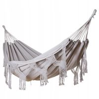 DUŻY DWUOSOBOWY HAMAK OGRODOWY BOHO MAKRAMA MIDAS 2 160x220 XXL SZARY