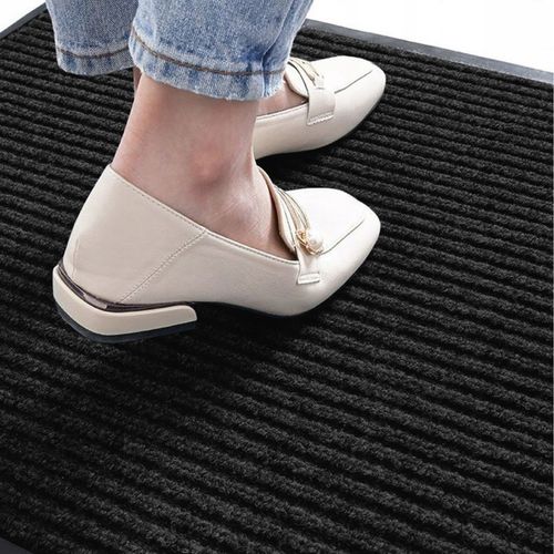 Wycieraczka mata do butów pod drzwi wejściowa czarna zewnętrzna 90x150cm na Arena.pl