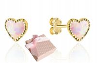 ZŁOTE KOLCZYKI 585 DZIECKO DZIEWCZYNKA SERCE chrzest roczek komunia PREZENT