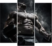 90 80CM OBRAZ T3 ELEM MĘŻCZYZNA SIŁOWNI STALOWYM KOLORZE DRUK ŚCIENNY