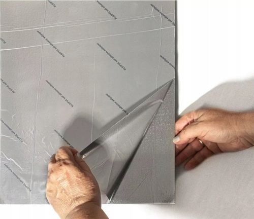 PANEL ŚCIENNY SAMOPRZYLEPNY PŁYTKA PCV CZARNY MARMUR SMUGI 60x30cm POŁYSK na Arena.pl