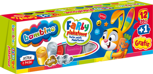 FARBY PLAKATOWE 12+1 KOL 20ML BAMBINO na Arena.pl