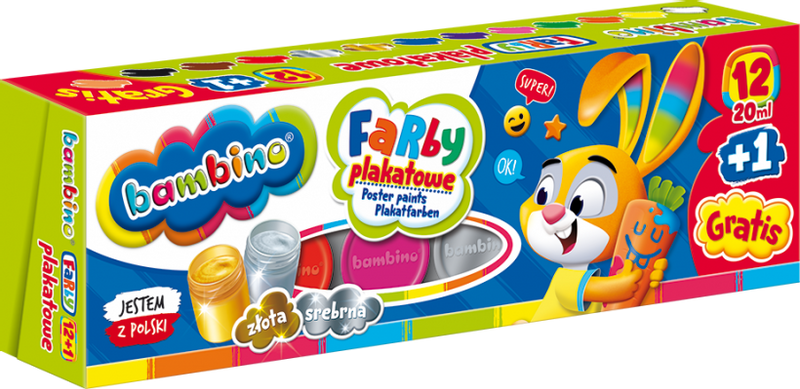 FARBY PLAKATOWE 12+1 KOL 20ML BAMBINO zdjęcie 4