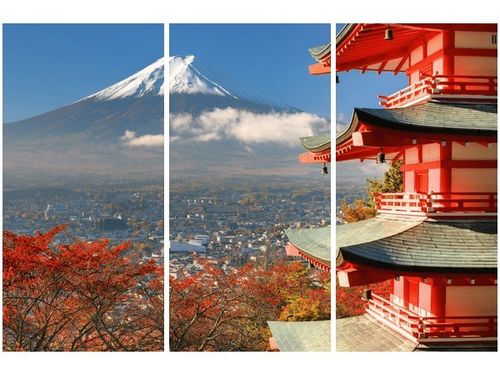 60 90CM OBRAZ 3 ELEM FUDŻI DRUK PŁÓTNO RAMA na Arena.pl