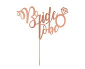 Dekoracja na tort Bride To Be pierścionek topper, różowe złoto