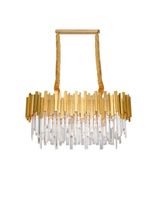 Stylowa lampa wisząca Campana do jadalni crystal złota