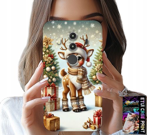 ETUI DO HUAWEI MATE 10 PRO - RENIFER, WZORY BOŻONARODZENIOWE + FOLIA na Arena.pl