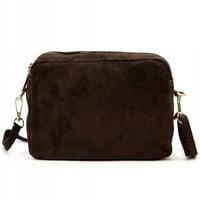 TOREBKA DAMSKA ZAMSZOWA LISTONOSZKA BRĄZOWA CZEKOLADOWA LAURA BIAGGI SKÓRA