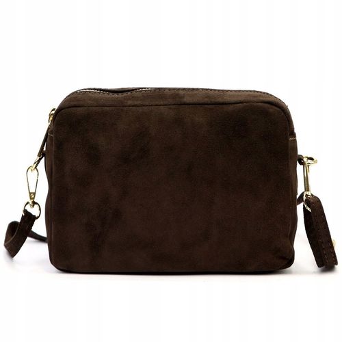 TOREBKA DAMSKA ZAMSZOWA LISTONOSZKA BRĄZOWA CZEKOLADOWA LAURA BIAGGI SKÓRA na Arena.pl