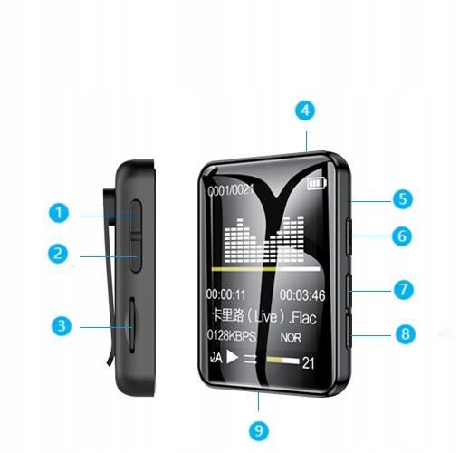 Odtwarzacz MP4 8G BT4.0 DYKTAFON SPEAKER menuPL zdjęcie 4