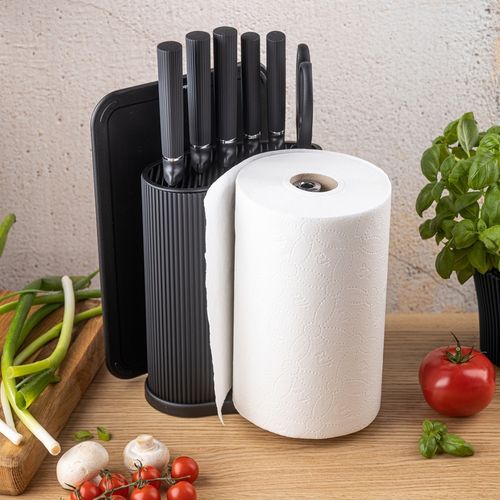 zestaw noży w stojaku z deską i chwytem na ręcznik klausberg kb-7977 na Arena.pl