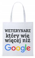 Dla Weterynarza Na Prezent Torba Eco Biała Shopper Z Nadrukiem Ze Zdjęciem