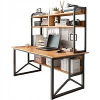 BIURKO KOMPUTEROWE CIEMNY BUK POD LAPTOP STOLIK GAMINGOWE NOWOCZESNE 120 CM