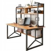 BIURKO KOMPUTEROWE CIEMNY BUK POD LAPTOP STOLIK GAMINGOWE NOWOCZESNE 120 CM