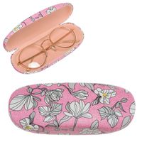 eleganckie etui na okulary ze skóry ekologicznej z kwiatowym wzorem