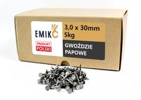 Gwoździe papowe papiaki 3,0x30mm Czarne Gładkie 5kg - 3x30mm