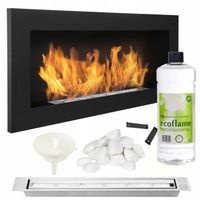 Biokominek WISZĄCY 90cm NAŚCIENNY czarny do ZABUDOWY