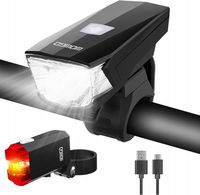 ZESTAW ŚWIATEŁ ROWEROWYCH LED ŁADOWANE USB PRZEDNIE I TYLNE WODOSZCZELNE