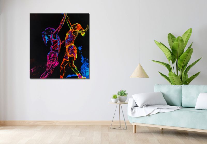 Obraz 90x100cm Mecz W Kosza zdjęcie 2