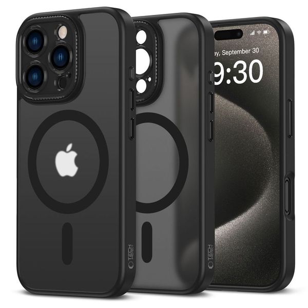 Etui Tech-Protect MagCam MagSafe DO iPhone 16 Pro Max Czarne TPU zdjęcie 1
