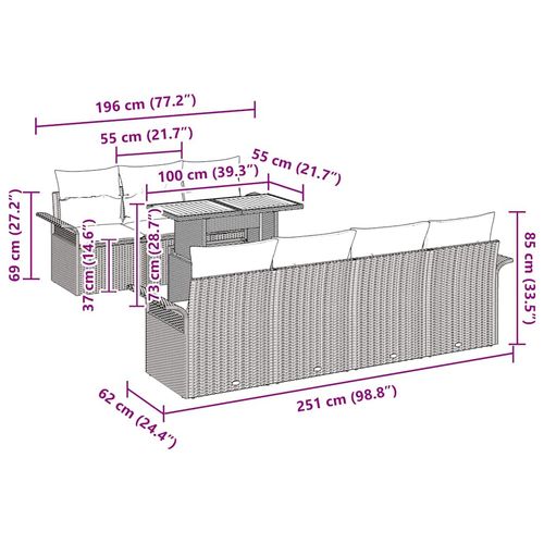 Zestaw Sof na Ogród 8 pcs beżowo-kremowy 100 x 55 x 73 cm na Arena.pl