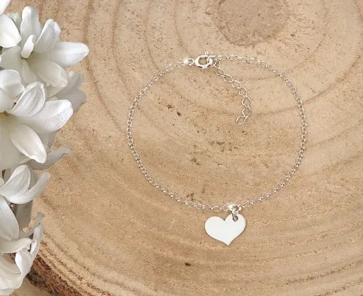 SREBRNA BRANSOLETKA DAMSKA celebrytka SERCE NA PREZENT DLA NIEJ + GRAWER zdjęcie 4