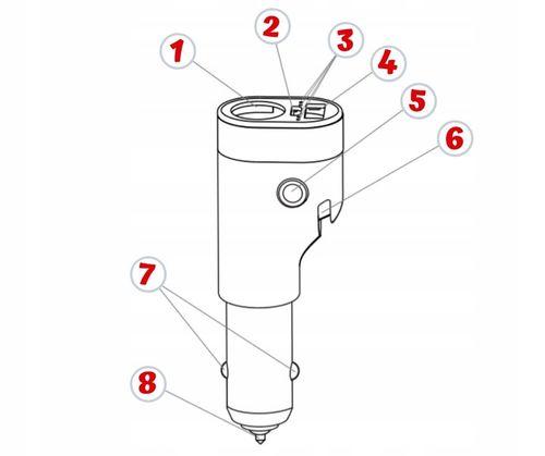 Ładowarka samochodowa wielofunkcyjna 6w1 na Arena.pl