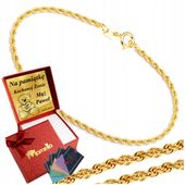 Złota Bransoletka Kręcona Damska 585 na Rękę Corda Dla Kobiety GRAWER