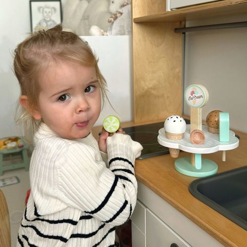 DREWNIANA LODZIARNIA KAWIARNIA ZESTAW SKLEPIK Z LODAMI NA MAGNES STRAGAN na Arena.pl