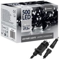 Lampki choinkowe 500 led zimny biały+ zimny biały flash 27,5 m oświetlenie świąteczne IP44