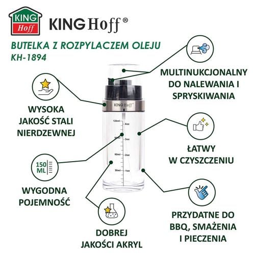 butelka spryskiwacz do octu i oliwy kinghoff kh-1894 na Arena.pl