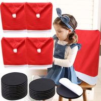 Pokrowce na Krzesła Świąteczne 4 Sztuki Czerwone 50x60 cm Aksamit Zestaw