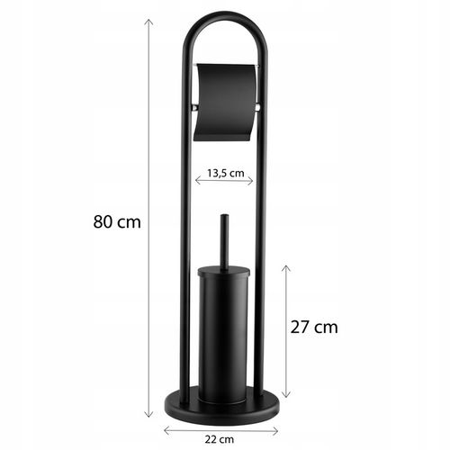 Stojak na papier toaletowy i szczotkę do WC czarny łazienkowy loft uchwyt na Arena.pl