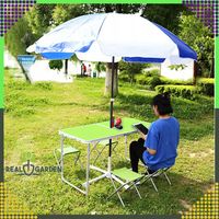 ZESTAW STOLIK STÓŁ TURYSTYCZNY SKŁADANY KEMPINGOWY DUŻY 4 KRZESŁA WALIZKA