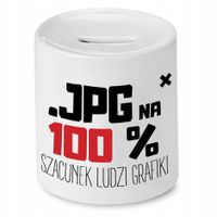 Skarbonka Dla Grafika Jpg Na 100% Szacunek Ludzi Z Nadrukiem Ze Zdjęciem