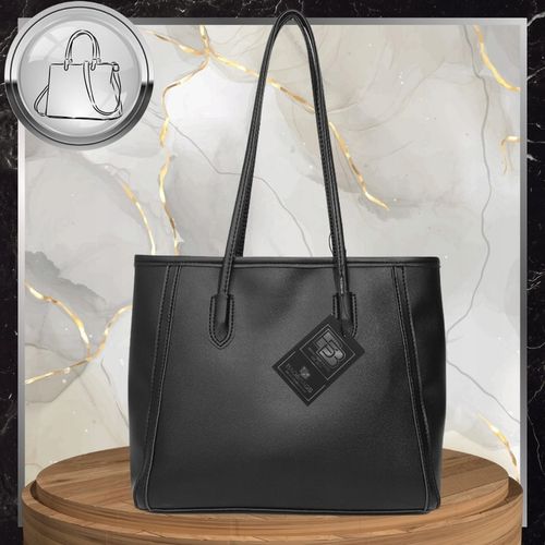 Torebka Skórzana Damska Czarna BAD&BAGS Na Ramię Torba Pojemna Shopperka na Arena.pl