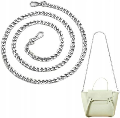 Pasek Do Torebki Torby Łańcuch Długi Srebrny Gruby na Arena.pl