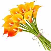 12x kalia gumowa łodyga sztuczne kwiaty jak żywe stroik bukiet dekoracja