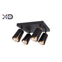 KINKIET GU10 LED X4 CZARNY ZŁOTY ALUMINIUM 350 STOPNI OBROTU